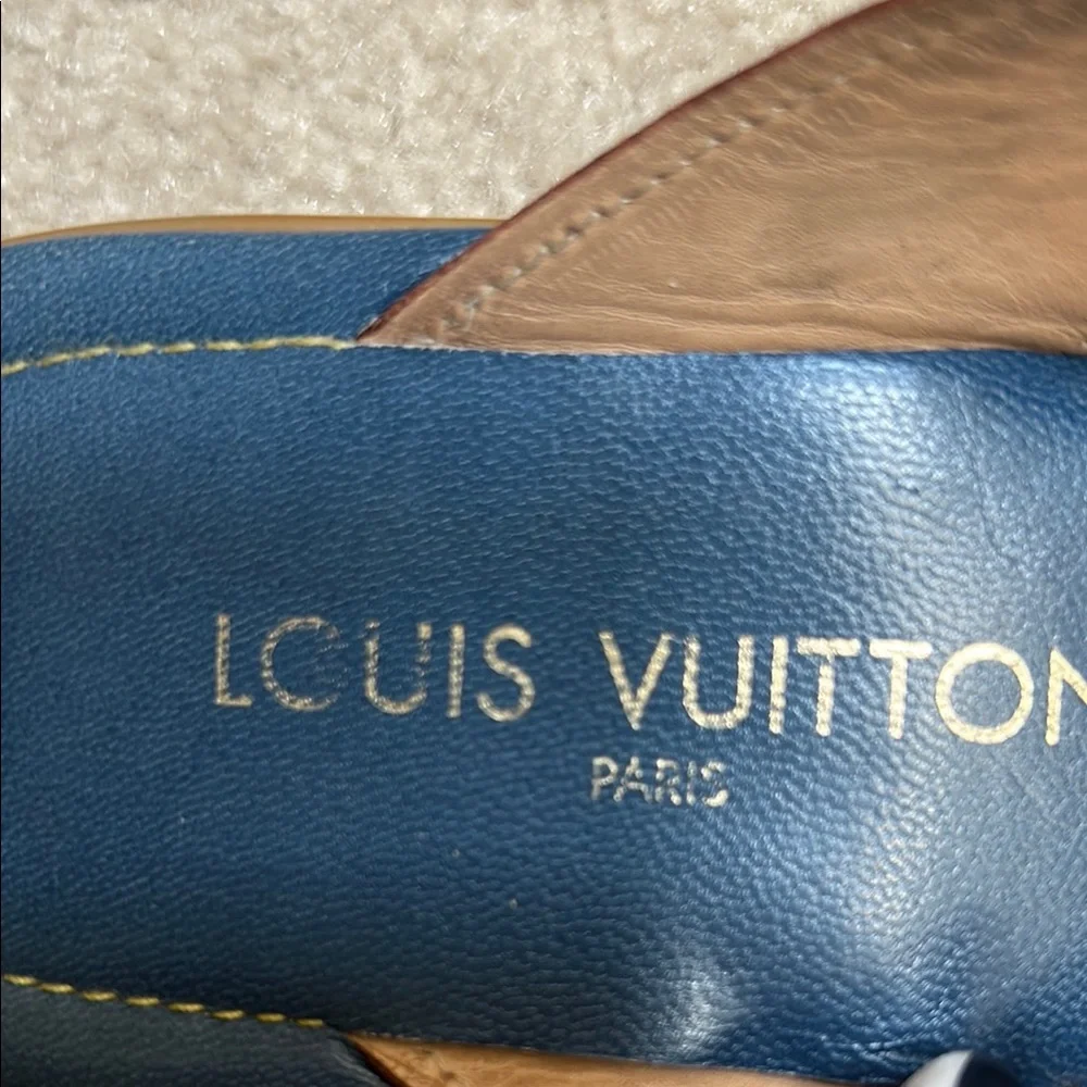 Louis Vuitton Blue Monogram Denim Thong Sandals - Picture 5 of 7